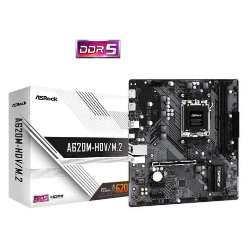 ASRock A620M-HDV/M.2 AM5 DDR5 Micro ATX Motherboard