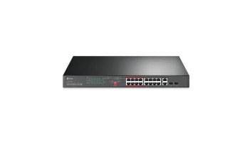 TP-Link TL-SL1218MP 16-Port 10/100 Mbps + 2-Port Gigabit Rackmount Switch with 16-Port PoE+