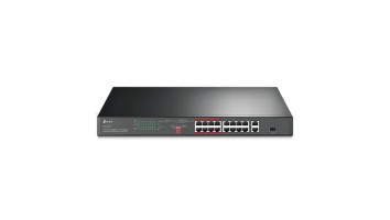 TP-Link TL-SL1218P 16-Port 10/100 Mbps + 2-Port Gigabit Rackmount Switch with 16-Port PoE+