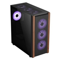 PC POWER WOOD MESH BK Casing With 4 FANS and 550W PSU