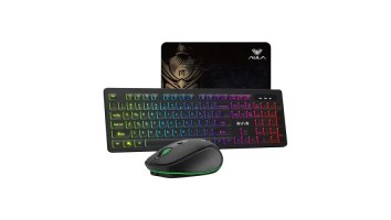 AULA AC208 Wireless Rechargeable Keyboard Mouse & Mouse Pad Combo