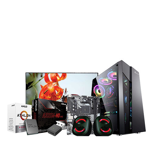AMD Athlon 3000G PC With 17 Inch Led Monitor
