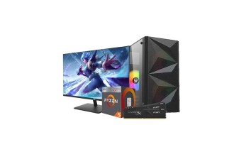 AMD Ryzen 5 2400G Desktop Computer With 22 Inch IPS Monitor