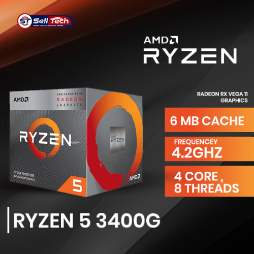 AMD Ryzen 5 3400G Processor with  Vega 11 Graphics