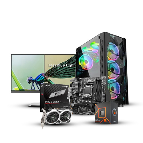 AMD Ryzen 5 7500F Gaming & Editing PC With MSI 22 Inch Monitor