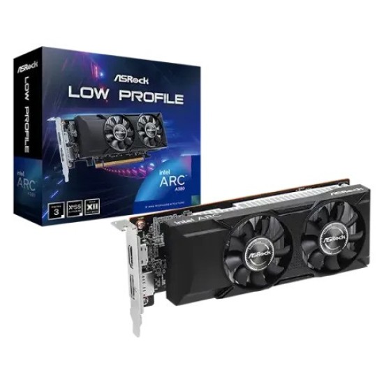 ASRock Intel Arc A380 Low Profile 6GB GDDR6 Graphics Card