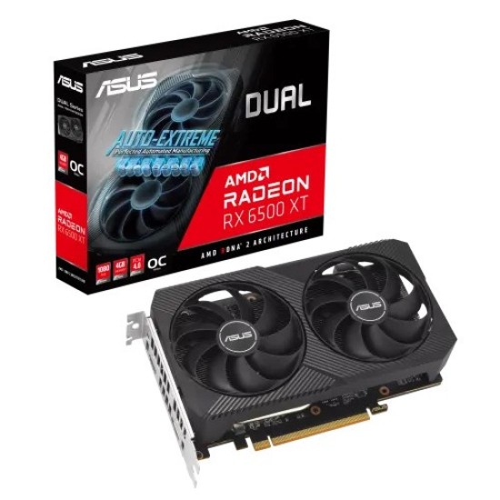 ASUS Dual Radeon RX 6500 XT V2 OC Edition 4GB GDDR6 Graphics Card
