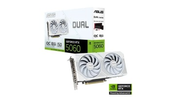 ASUS Dual GeForce RTX 5060 White OC Edition 8GB GDDR7 Graphics Card