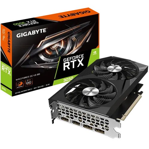 GIGABYTE GeForce RTX 3050 WINDFORCE OC V2 8GB GDDR6 Graphics Card