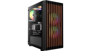 Gamdias AURA GC4 Real Walnut Wood Mesh RGB Mid-Tower ATX Gaming Casing