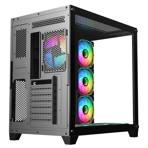 PC Power ICEBERG V2 black WITH 650W PSU AND 7 FANS Gaming case