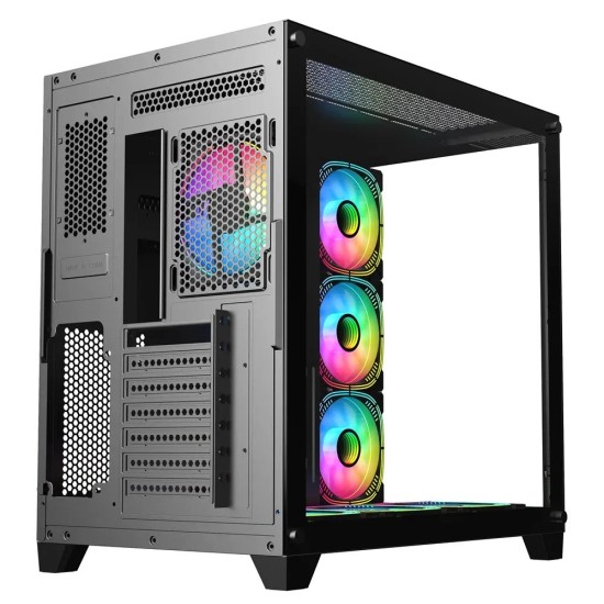PC Power ICEBERG V2 black WITH 650W PSU AND 7 FANS Gaming case