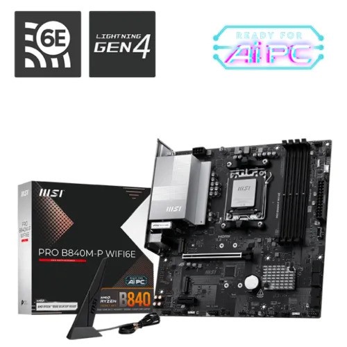 MSI PRO B840M-P WIFI6E AM5 mATX Motherboard