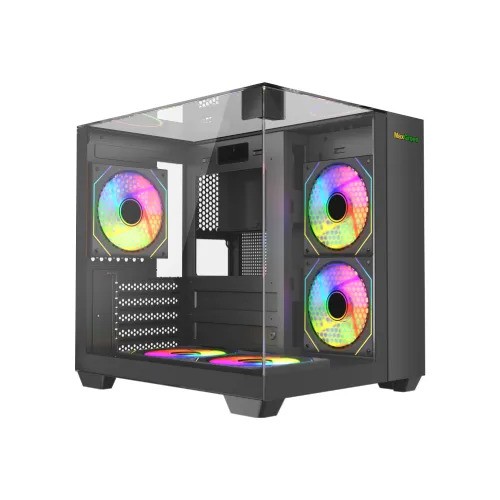 MaxGreen S275-33 Mid-Tower M-ATX Casing With 3x MaxGreen M57 ARGB Fan