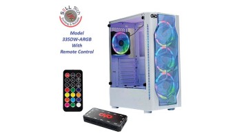OVO E335DW White ARGB Remote Control Gaming Casing