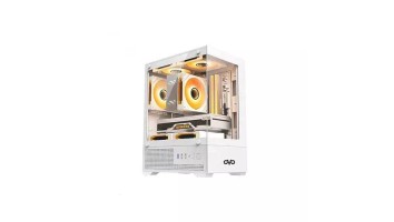 OVO CC219501-W 3X-ARGB Infinity Fan Ice Cube Button Control Gaming Case (WHITE)