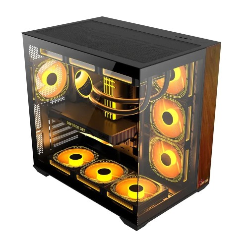 PC POWER DARK WOOD Casing With 7 FANS