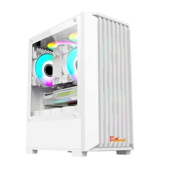 PC POWER WHITE BREEZE MESH GAMING CASING WITH PSU