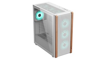 PC POWER WOOD MESH WH Casing With 4 FANS and 550W PSU
