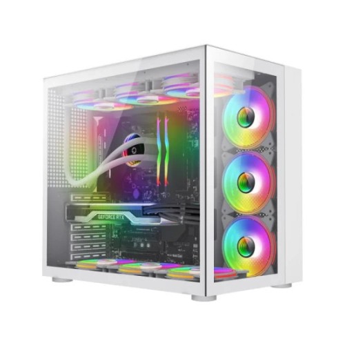 PC Power ICEBERG Mid Tower ATX Gaming White Case 