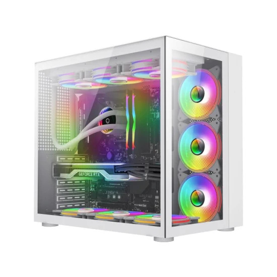 PC Power ICEBERG Mid Tower ATX Gaming White Case 
