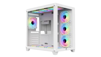 PC Power ICEBERG V2 White With 650W PSU AND 10 FANS Gaming Case