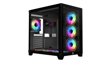 PC Power ICEBERG V2 black WITH 650W PSU AND 7 FANS Gaming case