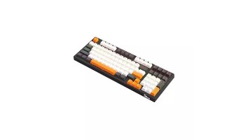 PC POWER K98 Gaming RGB Mechanical Keyboard (Black & White + Orange)