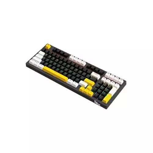 PC POWER K98 Gaming RGB Mechanical Keyboard (Black & White + Yellow)