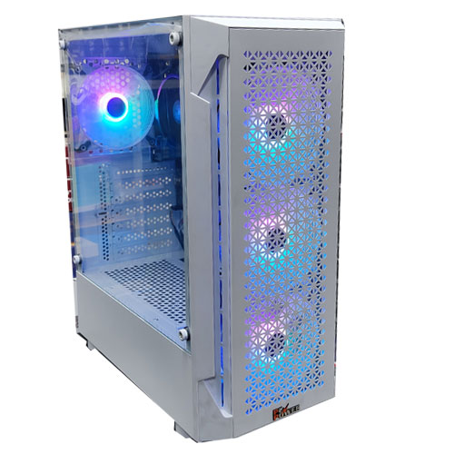 PC Power PP-GS2401 WH Flow White Light Mesh Desktop Gaming Casing