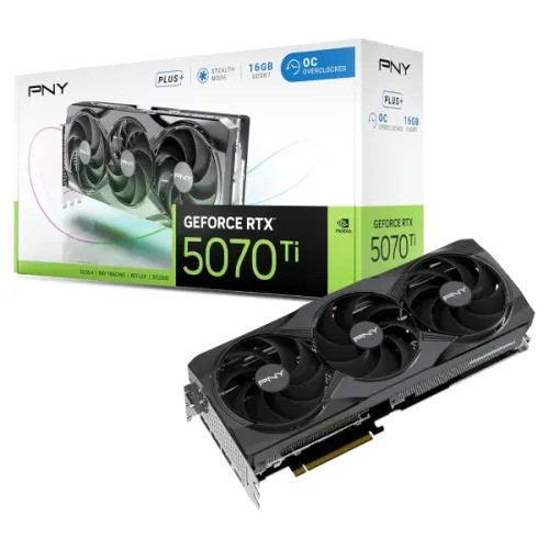 PNY GeForce RTX 5070 Ti OC Plus Triple Fan 16GB GDDR7 Graphic Card