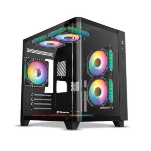Revenger Air Tank Mini 5 ARGB Infinity Fans Black Gaming Casing (Tempered Glass Curved Window)