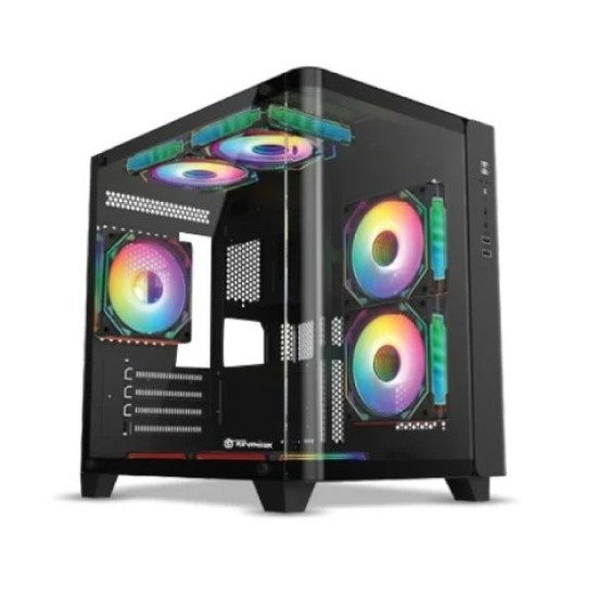 Revenger Air Tank Mini 5 ARGB Infinity Fans Black Gaming Casing (Tempered Glass Curved Window)