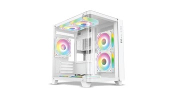 Revenger Air Tank Mini 5 ARGB Infinity Fans White Gaming Casing (Tempered Glass Curved Window)