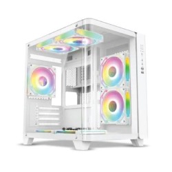 Revenger Air Tank Mini 5 ARGB Infinity Fans White Gaming Casing (Tempered Glass Curved Window)