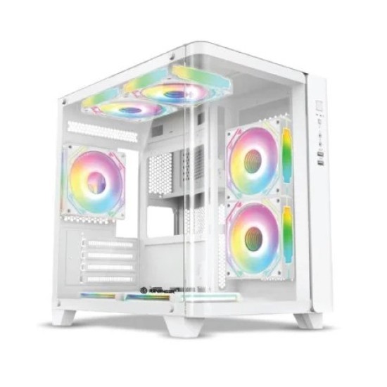 Revenger Air Tank Mini 5 ARGB Infinity Fans White Gaming Casing (Tempered Glass Curved Window)