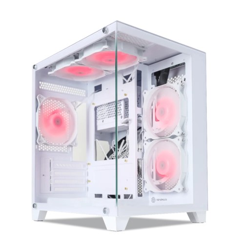 Revenger Base Dynamic Mini 5 ARGB Mid Tower White Micro ATX Gaming Desktop Case (white)