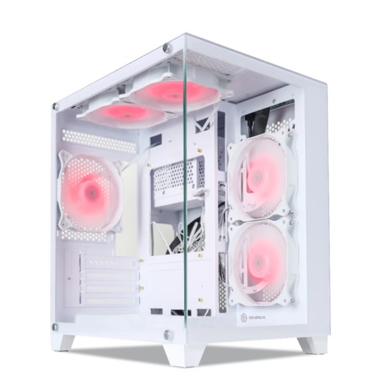Revenger Base Dynamic Mini 5 ARGB Mid Tower White Micro ATX Gaming Desktop Case (white)