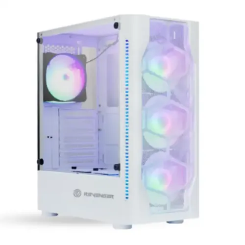 Revenger HAWA Mid Tower ATX RGB Gaming Case White