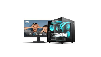 Ryzen 7 5700X Desktop PC + 8GB GPU+ 25 Inch Monitor 