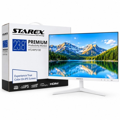 STAREX HT24IPS100 23.8-Inch 100Hz IPS Curved White Monitor