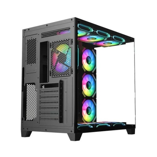 PC Power ICEBERG V3 Black With 650W PSU AND 10 FANS Gaming Casing