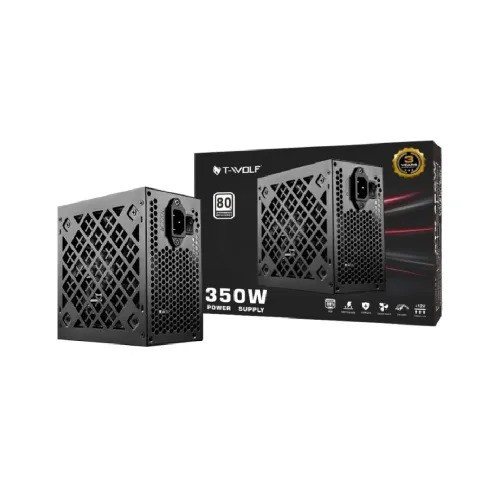 T-Wolf ATX 350W Power Supply With Cable Black