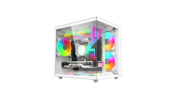 VALUE-TOP V900W DUAL-CHAMBER FULL WHITE MICRO ATX FRAMELESS GAMING CASING