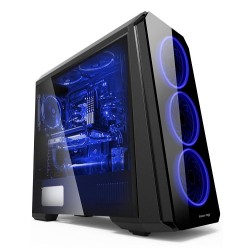Value-Top VT-760L Crystal Tempered Glass Full Tower Blue LED ATX Casing