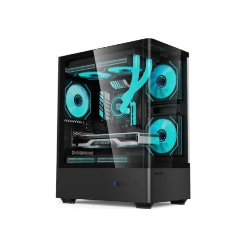 Value-Top NUBIA 20F5-MI Micro ATX Gaming Casing with 5 Infinite Mirror ARGB Fan
