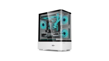 Value-top NUBIA 20F5W-MI Micro ATX Full White Gaming Casing with 5 Infinite Mirror ARGB Fan