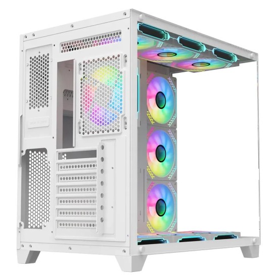 PC Power ICEBERG V3 White With 650W PSU AND 10 FANS Gaming Casing