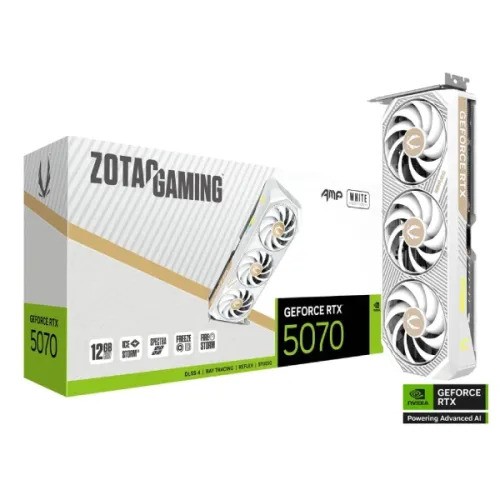 ZOTAC GAMING GeForce RTX 5070 AMP White Edition 12GB GDDR7 Graphics Card
