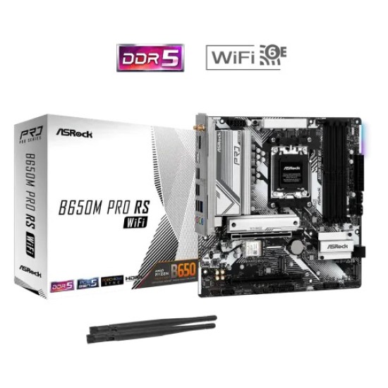 ASRock B650M Pro RS WiFi AM5 Micro ATX Motherboard